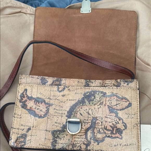 Patricia Nash Map Print Leather Crossbody Bag - Picture 3 of 3
